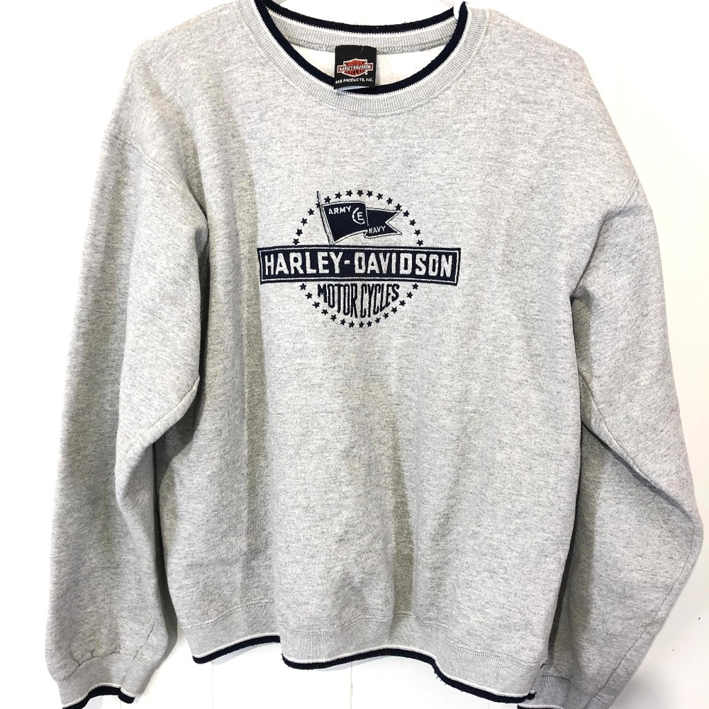 HARLEY DAVIDSON Pullover Sweatshirt ARMY NAVY sz M